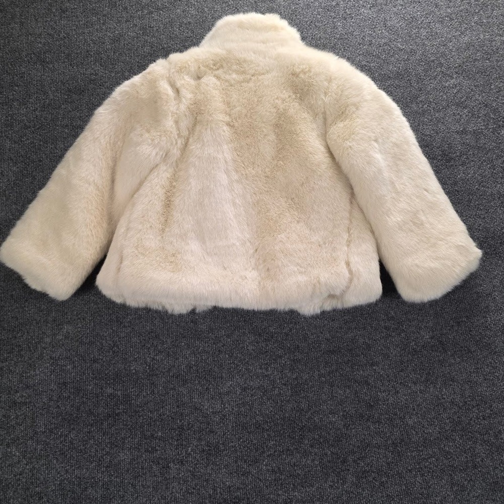 The Childrens Place Kids Faux Fur Coat Ivory Cream Size S 5 /6 Winter Outerwear - Picture 6 of 8